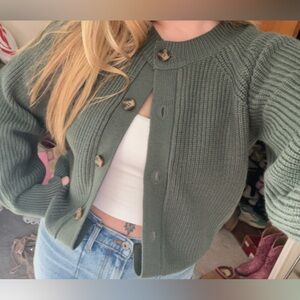 Banana Republic Sage Green Knit Cardigan